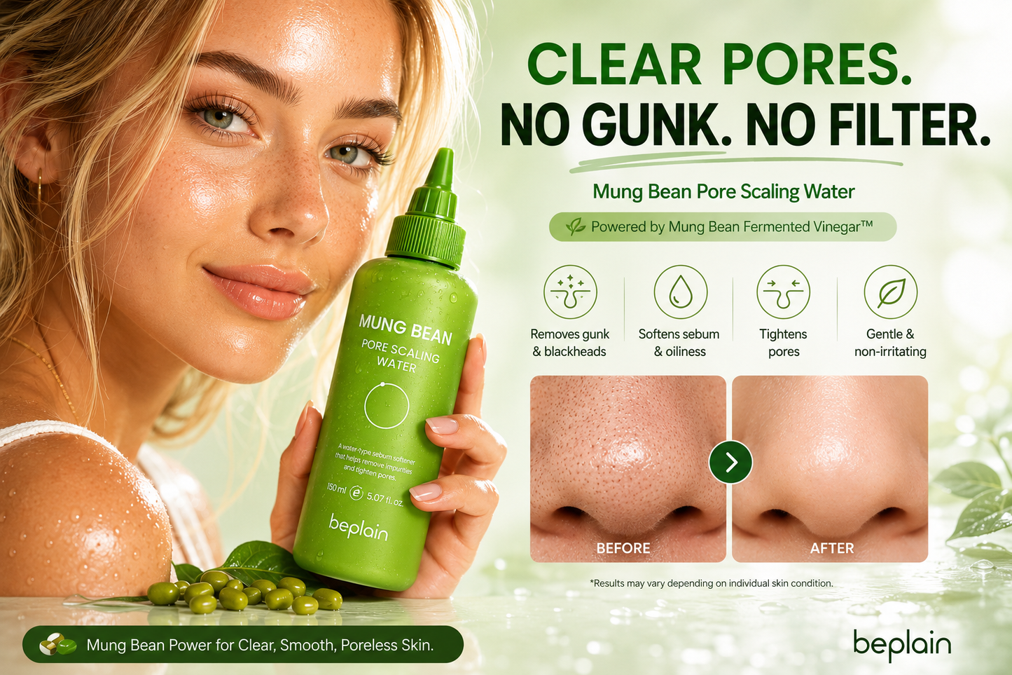 Beplain Mung Bean Sebum Softener Set | Blackhead & Pore Clearing Kit